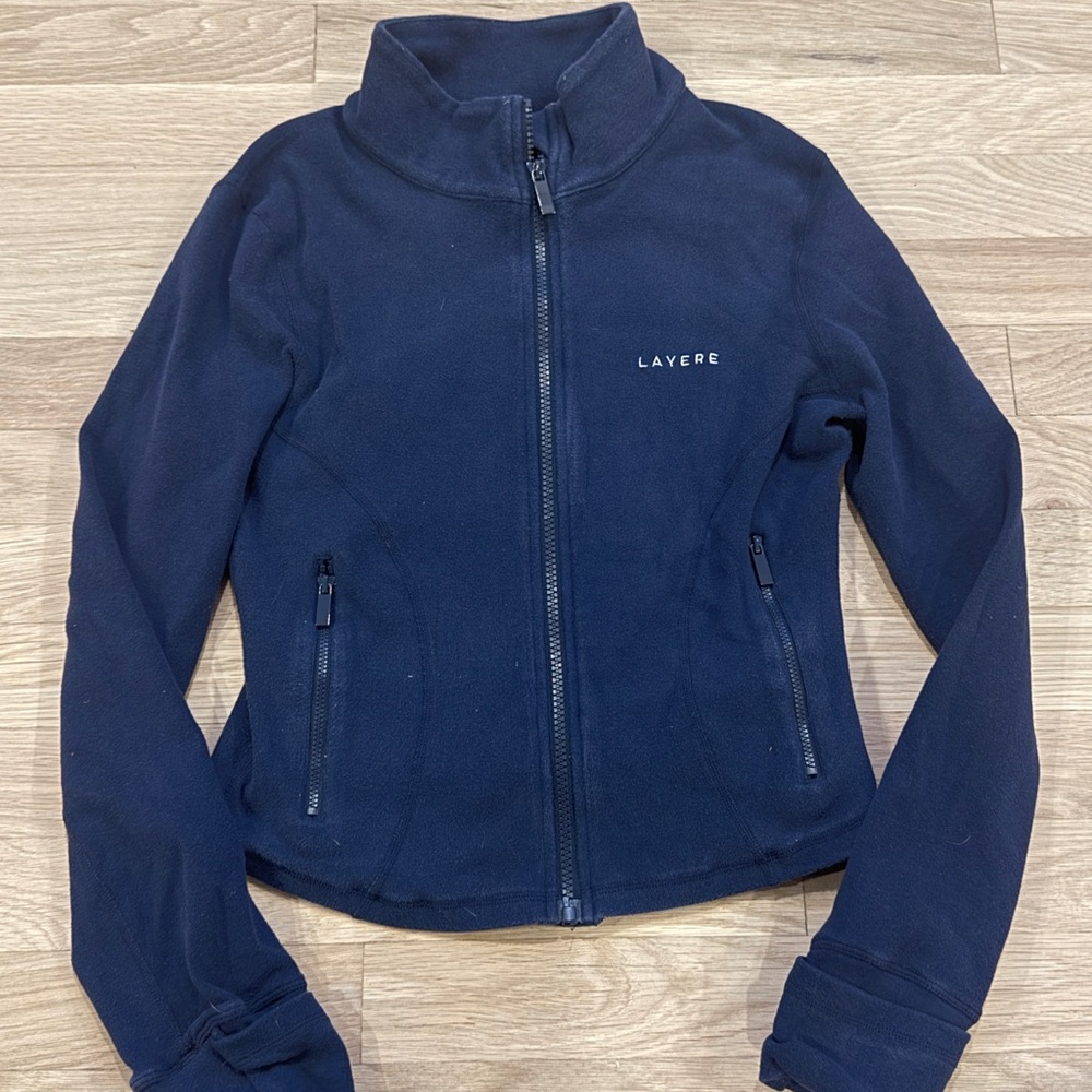 Organic Cotton Zip Jacket - Navy Blue - Picture 5 of 6